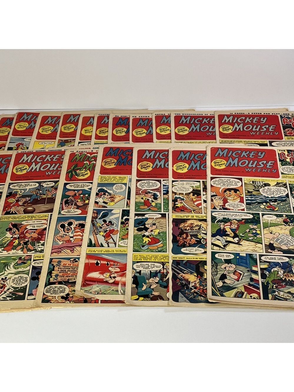 20x 1952 Mickey Mouse Weekly Walt Disney Paper Comics * Incomplete Read UK